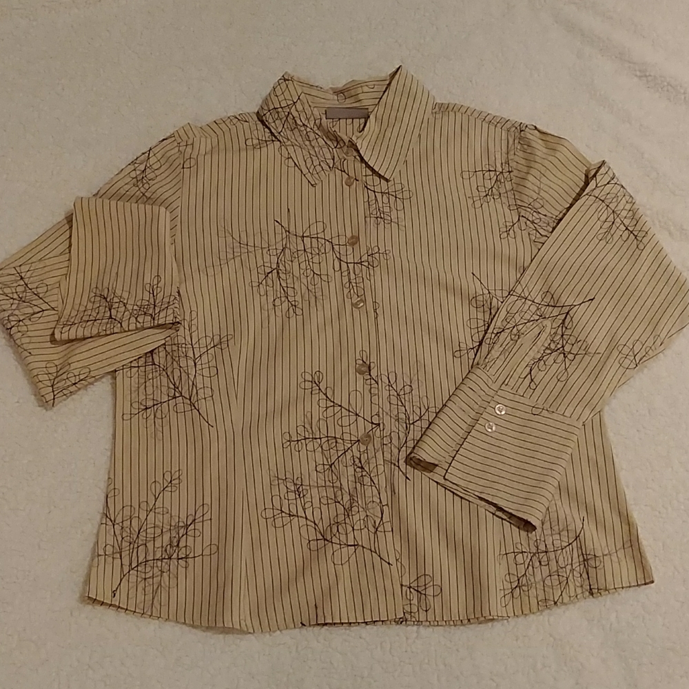 Vintage Long Sleeve Embroidered Blouse